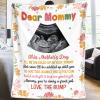 Ploto Personalized Dear Mommy Blanket from Baby Bump, This Mothers Day I'll Be Snuggled Up in Your Tummy Blanket, Custom Photo Sonogram Ultrasound Baby Blanket, Gift for New First Mom to Be view 1