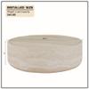 HanStrong Round Coffee Table 39.37'' Marble Pattern Drum Shaped Coffee Table Fiberglass Cocktail Table Center Table for Living Room ome Office, Fully Assembled, White view 2