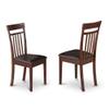 7 Pc Kitchen Nook Dining Set, Trendy Design Asian Solid Wood, Extendable Leaf, Slatted Back Chairs, Mahogany/Saddle Brown Finish view 1