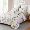 Dobuyly Floral Quilt Set Queen Size, Green Yellow Botanical Flower Quilt Bedding Set 3 Pieces, Soft Lightweight Microfiber Bedspread Coverlet Set for All Season, 96"x90" view 1