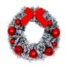 GRIRIW 1pc Christmas Flocking Cedar Wreath Artificial Garland for Holiday Decor for Doors Walls and Photo Props Creates Festive Atmosphere view 1