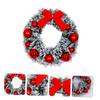 GRIRIW 1pc Christmas Flocking Cedar Wreath Artificial Garland for Holiday Decor for Doors Walls and Photo Props Creates Festive Atmosphere view 3