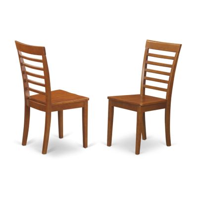 7 PC Kitchen Tables and Chair Set, Saddle Brown Wood Finish, 32x60 Table with 12" Leaf, 6 Stylish Chairs, Space-Saving & Elegant