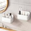 CGBE 2 Packs Cabinet Door Organizer, Acrylic Adhesive Shelf Wall Mounted Storage, Self Adhesive Shower Shelves Without Drilling, Automatic Draining Clear Shower Organizer for Bathroom view 1