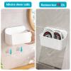 CGBE 2 Packs Cabinet Door Organizer, Acrylic Adhesive Shelf Wall Mounted Storage, Self Adhesive Shower Shelves Without Drilling, Automatic Draining Clear Shower Organizer for Bathroom view 3