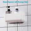 CGBE 2 Packs Cabinet Door Organizer, Acrylic Adhesive Shelf Wall Mounted Storage, Self Adhesive Shower Shelves Without Drilling, Automatic Draining Clear Shower Organizer for Bathroom view 4