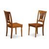 Ergode Sleek and Luxurious PSPL5-SBR-W 5 PC Kitchen Dinette Set, Expandable Table with 4 Chairs, Saddle Brown Finish, Ladder Back Design, Hardwood or Linen Fabric Seats view 1
