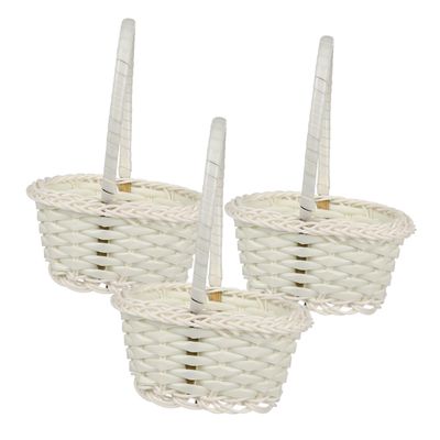 Cabilock 30pcs Rattan Woven Handles for Storage Flower Girl Use Picnics and Home Decor Farmhouse Style Design for Weddings and Vegetable Picking