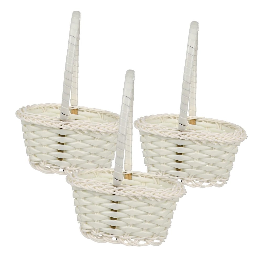 Cabilock 30pcs Rattan Woven Handles for Storage Flower Girl Use Picnics and Home Decor Farmhouse Style Design for Weddings and Vegetable Picking