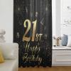 21th Birthday Window Curtains 84 Inches Long, Semi Sheer Rod Pocket Chiffon Curtains & Drapes Drapery Voile Draperies Window Treatment for Living Room/Bedroom/Kitchen, Star Cake Fireworks Golden Black view 1