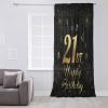 21th Birthday Window Curtains 84 Inches Long, Semi Sheer Rod Pocket Chiffon Curtains & Drapes Drapery Voile Draperies Window Treatment for Living Room/Bedroom/Kitchen, Star Cake Fireworks Golden Black view 2