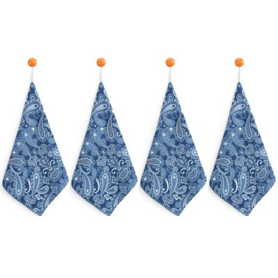 Paisley Hand Towels for Adult and Children Multipurpose Absorbent Towel Bathroom 11.8in Small Square Towel with Hanging Rope Kitchen Tea Dish Thin Towels Soft Handkerchief 4PCS