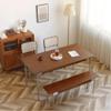HEAIQI Coffee Table Solid Wood Dining Table Retro Small Apartment Nordic Dining Table Home Rectangular Table Log Furniture Desk Dining Table (Size : M:140 * 80 * 75cm) view 4