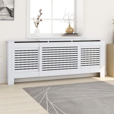 XIHAADOY Cupboard Storage MDF Radiator Cover White Side Stand Radiator Cabinet Shelf for Home Office Living Room Bedroom