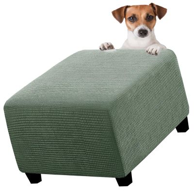 BLLMTEAR Ottoman Cover Square 16x16/18x18/20x20in Foot Stool Slipcover Folding Storage Stool Furniture Protector Soft Covers for Living Room with Elastic Bottom (Color : 12#, Size : 14x14in/35x35m)