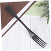 IMIKEYA Black Silverware for Salad Serving Utensils Stainless Steel Fork Hotel Tableware Lightweight and Mirror Polish Surface Design view 2