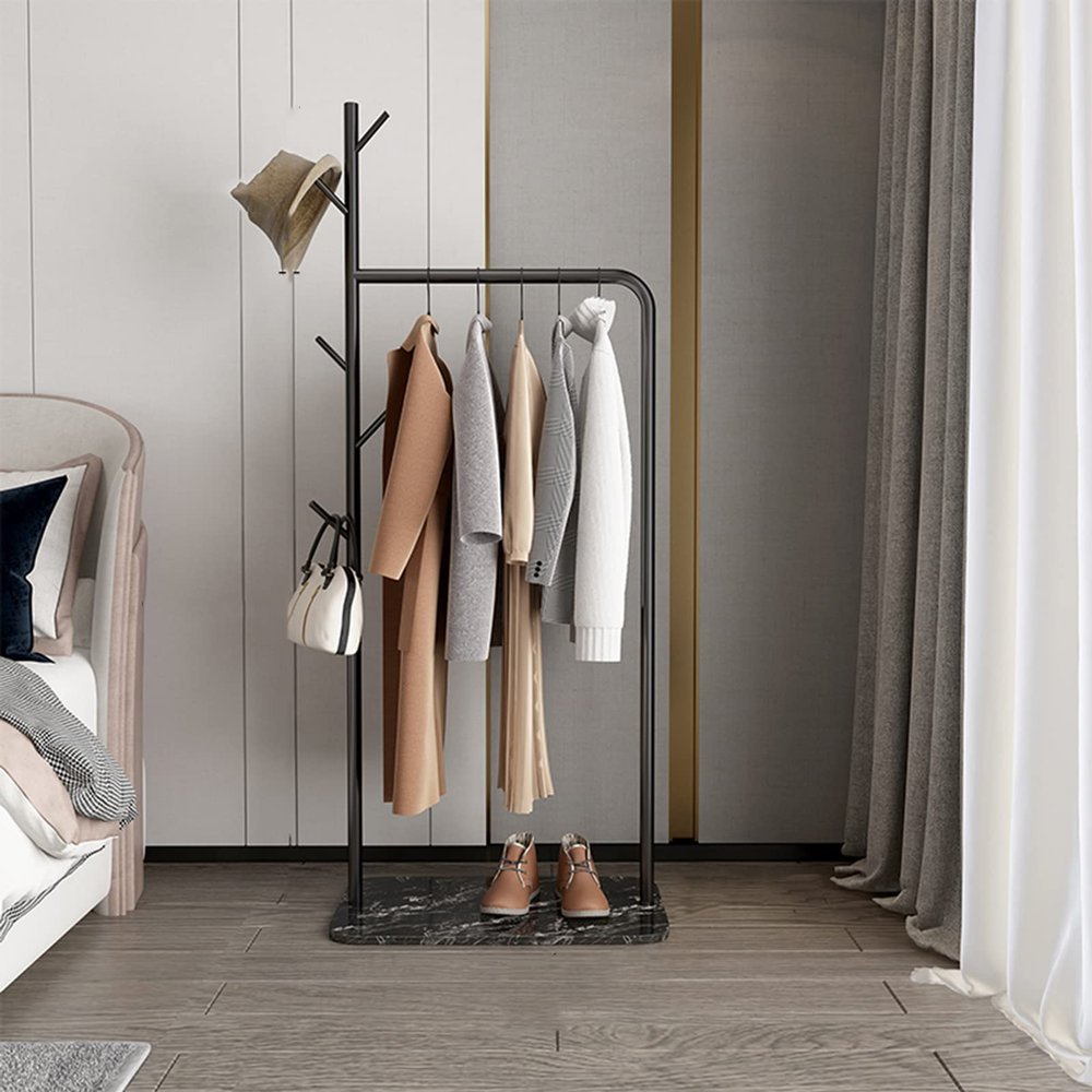 JYHBSHCC Coat Rack,Stand Independent Hall Coat Rack With Hooks Stable Marble Round Base Shelf for Coats Hats Handbags Jackets for Entrance Corridor