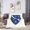 Flag of Bosnia and Herzegovina (19921998) Throw Blanket for Couch Bed Sofa Soft Comfortable Blanket 80"x60" Flannel Blankets & Throws view 4