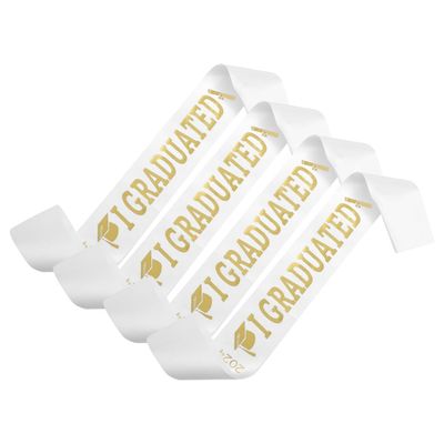 ABOOFAN 4pcs Graduation Sash Class of 2024 I Graduated Stain Sash for 2024 Graduation Party Supplies