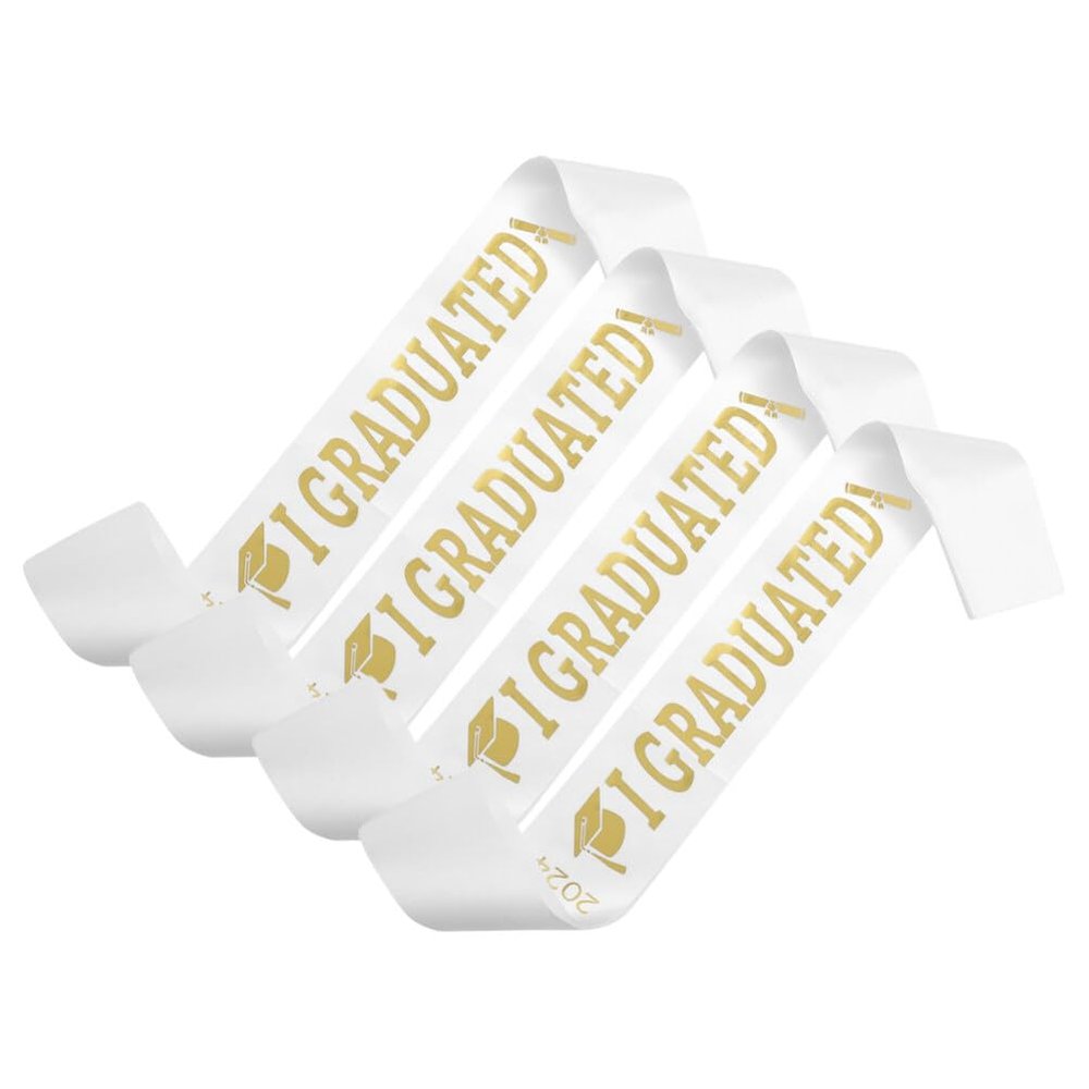 ABOOFAN 4pcs Graduation Sash Class of 2024 I Graduated Stain Sash for 2024 Graduation Party Supplies
