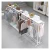 JYHBSHCC Independent Double-rod Clothes Hanger, Multi-functional Storage Display Rack, Suitable for Clothing Stores and Retail Stores, 120x50x130cm, White view 3