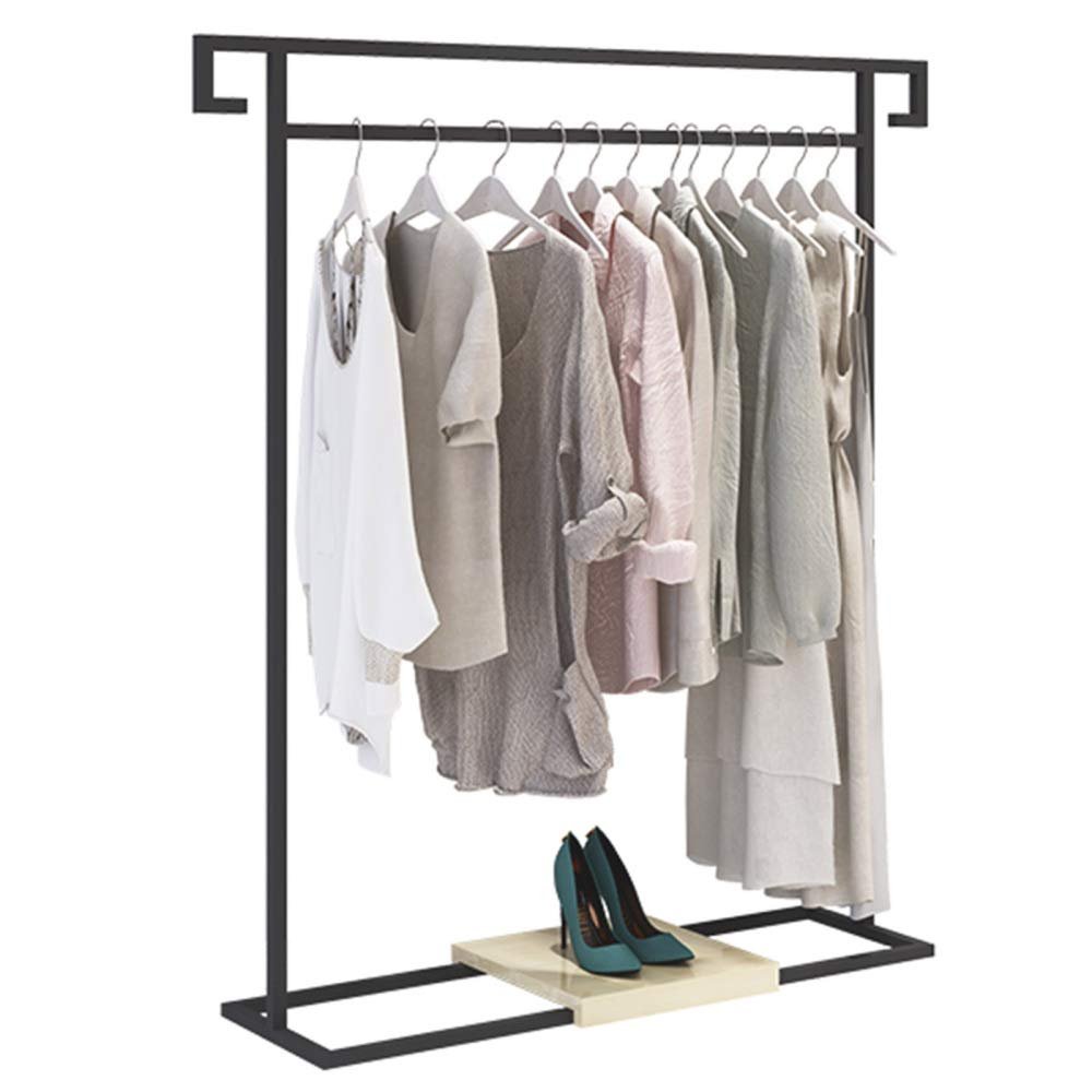 JYHBSHCC Heavy Clothes Rails, Metal Clothing Display Racks, Shoe and Hat Storage Racks Bedroom Indoor Hangers Independent/Black/120cm