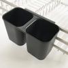 HUQHUMSK Dish Rack, Dish Drain Rack Classic Morden Style Dish Drying Rack Rustproof Metal Aluminum Black Cutlery Holder Dish Racks (Color : Black, Size : 40X29Cm) Cutlery Racks view 2