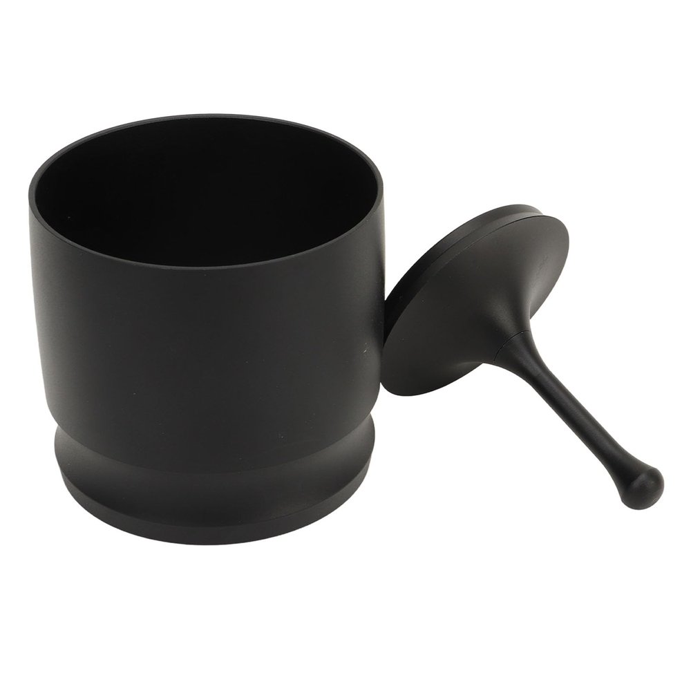 Asixxsix Stainless Steel Coffee Dosing Rings Press, 58mm Coffee Powder Picker Aluminium Alloy Coffee Dosing Cup, Coffee Accessories, Coffee Dosing Powder Receiver Container (Black