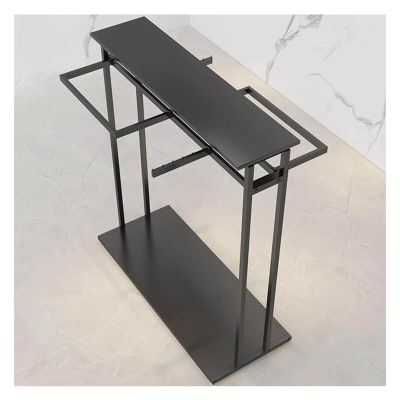 JYHBSHCC Independent Double-rod Clothes Hanger, Multi-functional Storage Display Rack, Suitable for Clothing Stores and Retail Stores, 120x50x130cm, Black