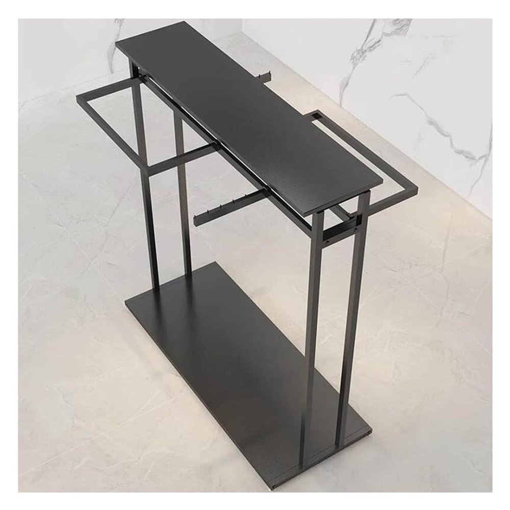 JYHBSHCC Independent Double-rod Clothes Hanger, Multi-functional Storage Display Rack, Suitable for Clothing Stores and Retail Stores, 120x50x130cm, Black