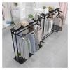 JYHBSHCC Independent Double-rod Clothes Hanger, Multi-functional Storage Display Rack, Suitable for Clothing Stores and Retail Stores, 120x50x130cm, Black view 2