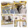 JYHBSHCC Independent Double-rod Clothes Hanger, Multi-functional Storage Display Rack, Suitable for Clothing Stores and Retail Stores, 120x50x130cm, Black view 3