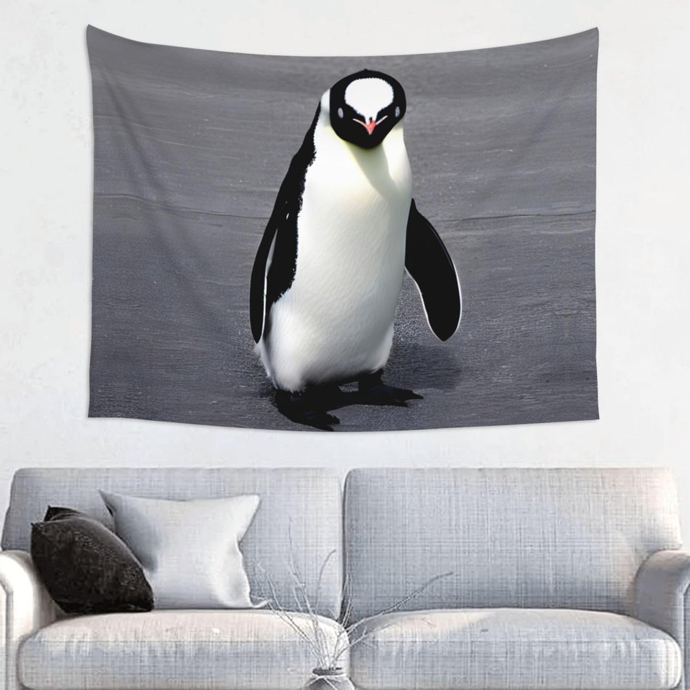 Cute Penguin Print Tapestry,Art Decor Print Fabric For Bedroom Living Room College Dorm
