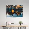 Lake Guitar Reflections Print Tapestry,Art Decor Print Fabric For Bedroom Living Room College Dorm view 3