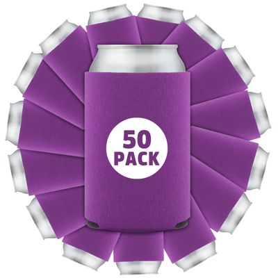 50 Pcs Bulk Blank Collapsible Can Coolers - Perfect For Sublimation Printing, HTV, Screen Printing or DIY Crafts (Raspberry)
