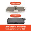Bella 10"x 20" Ceramic Fold-n-Store Dual Temp Griddle, Fits-anywhere Kitchenware, EverGood Ceramic Nonstick Coating, 2 Temperature Zones up to 400F, Dishwasher Safe Drip Tray, 1500 Watt, Oatmilk view 4