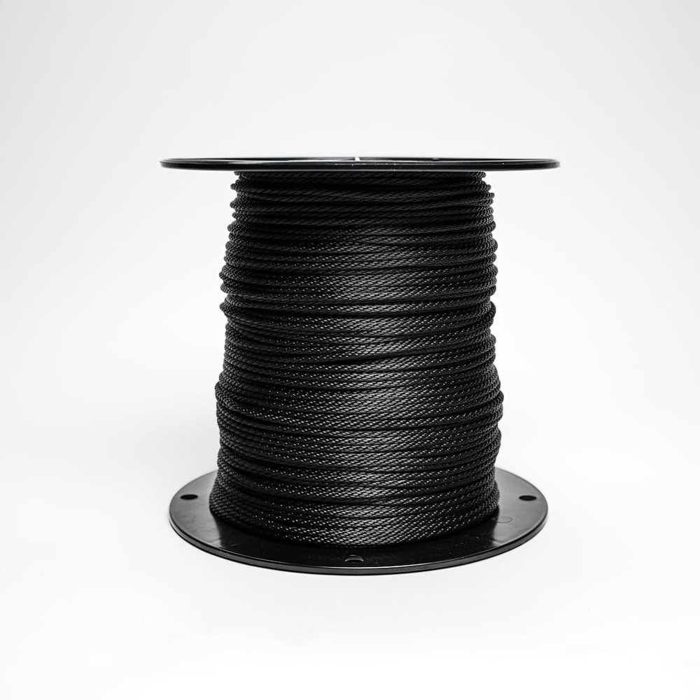 Hercules Bulk Ropes Solid Braid Nylon Rope (Black, 3/8"" x 100')