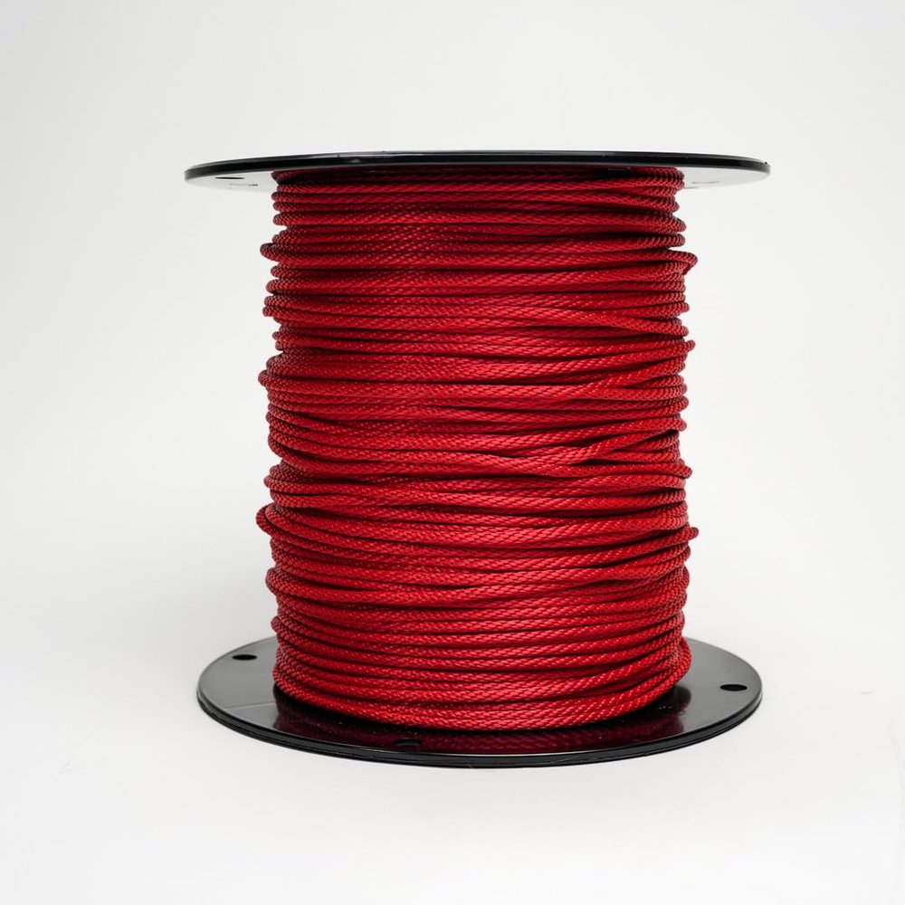 Hercules Bulk Ropes Solid Braid Nylon Rope (Red, 1/4"" x 250')