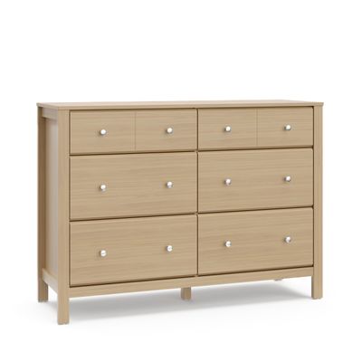 Storkcraft Horizon 6 Drawer Dresser (Driftwood)  GREENGUARD Gold Certified Dresser for Nursery & Kids Room, Modern Storage with Interlocking Drawer System