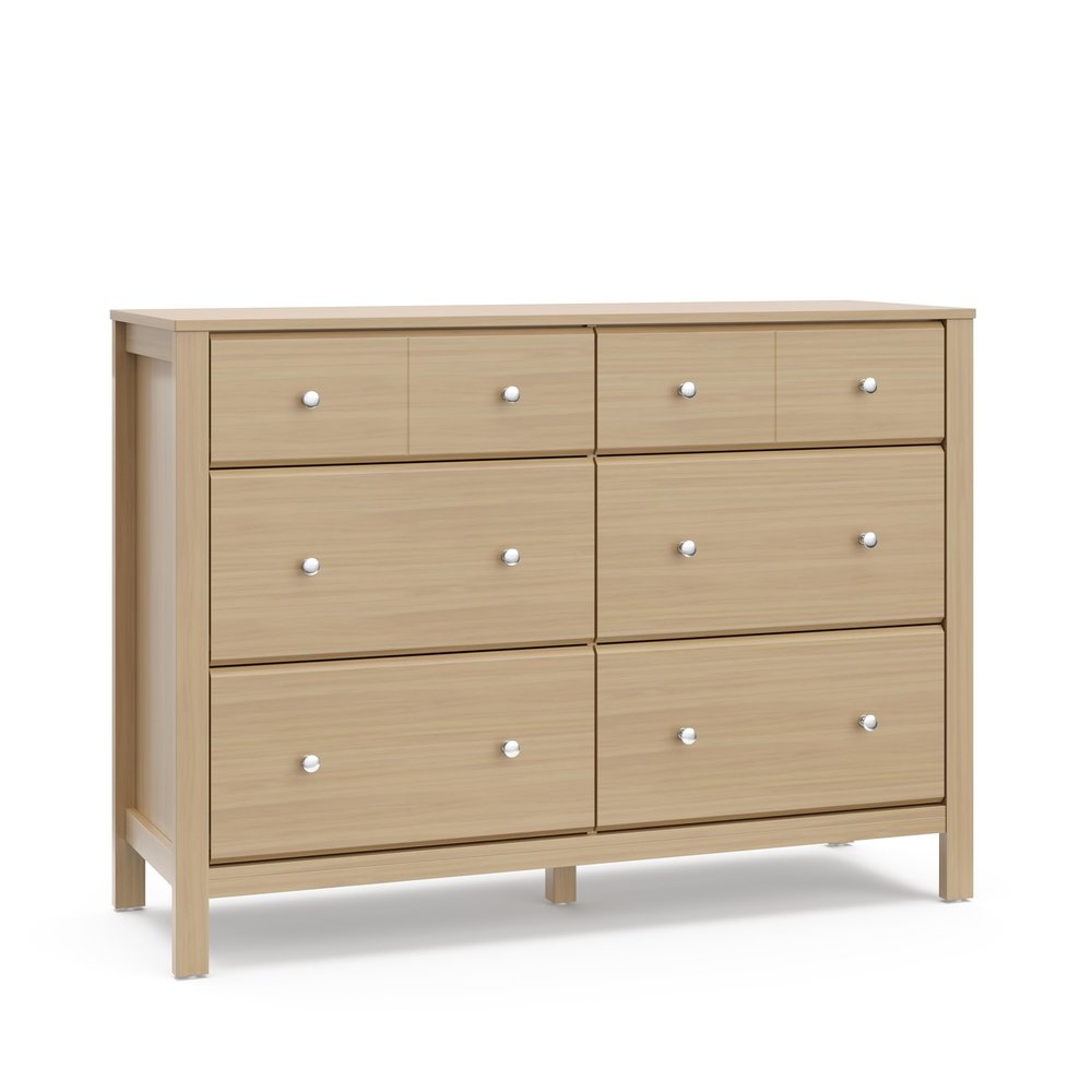 Storkcraft Horizon 6 Drawer Dresser (Driftwood)  GREENGUARD Gold Certified Dresser for Nursery & Kids Room, Modern Storage with Interlocking Drawer System