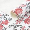 FIFTY FEET 18X96 Inch Shelf Liner for Kitchen Cabinets, PVC Drawer Liner for Dresser Non-Slip Bathroom, Non-Adhesive Cabinet Liner Washable (Red Floral)(6 Roll) view 1