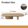 TopJia Modern Farmhouse Coffee Table for Living Room, Minimalist Solid Wood Coffee Table, Rectangular Center Wooden Table Low Table Japanese Tea Table for Balcony(47x24x16inch, Brown), 1795156 view 2