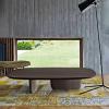 TopJia Modern Farmhouse Coffee Table for Living Room, Minimalist Solid Wood Coffee Table, Rectangular Center Wooden Table Low Table Japanese Tea Table for Balcony(47x24x16inch, Brown), 1795156 view 3