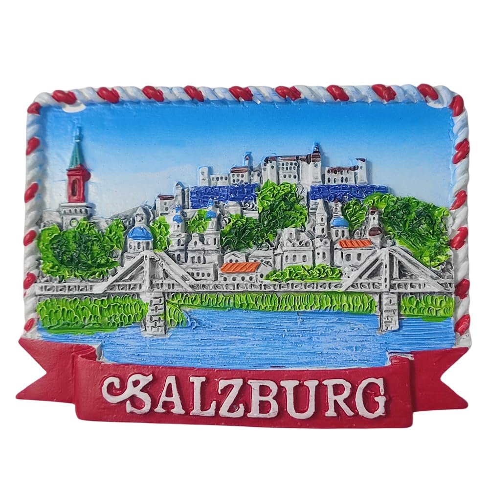 3D Salzburg Austria Fridge Magnet Tourist Souvenir Refrigerator Decoration Resin Hand Painted Craft Collection