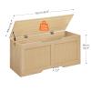 HOOBRO Storage Bench, 43.3" Toy Box, Rattan-Like Storage Chest, Sturdy Entryway Bench Supports 220 lb, Toy Chest, Safety Hinge, U-Shaped Opening, Easy Assembly, Natural NL22CW01 view 3