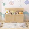 HOOBRO Storage Bench, 43.3" Toy Box, Rattan-Like Storage Chest, Sturdy Entryway Bench Supports 220 lb, Toy Chest, Safety Hinge, U-Shaped Opening, Easy Assembly, Natural NL22CW01 view 4