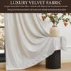 100% Blackout Ivory Off White Velvet Curtains 120 inch Long for Living Room,Set of 2 Panels Liner Rod Pocket Back Tab Thermal Window Drapes Room Darkening Heavy Decorative Curtains for Bedroom view 4