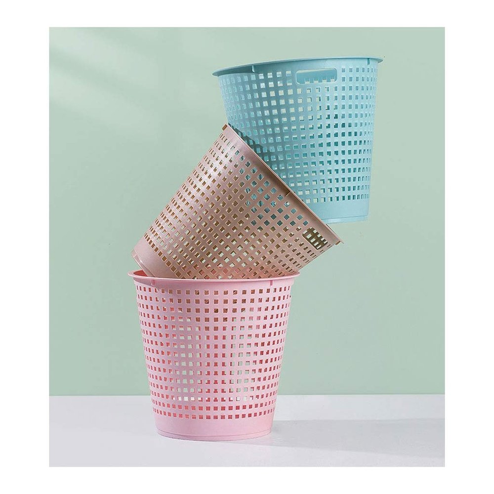 GRFIT Trash Cans Wastebasket Plastic Trash Can Living Room Kitchen Bathroom Waste Paper Basket Office Household Open Uncovered Trash Can 3 Packs Kitchen Bathroom Rubbish Bin (Size : A-Small)