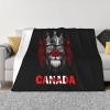 Rqwaaed Lion Canada Flag Cozy Up with Our Ultra-Soft Fleece Blanket - Perfect for Home and Travel 60"x50" view 1