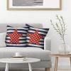 4th of July Pillow Covers 22x22 Inch Set of 2 Memorial Day Independence Day Blue Stripe Red Star Decor Throw Pillows American Flag USA Patriotic Outdoor Cushion Cases for Couch Bed Decorations view 3